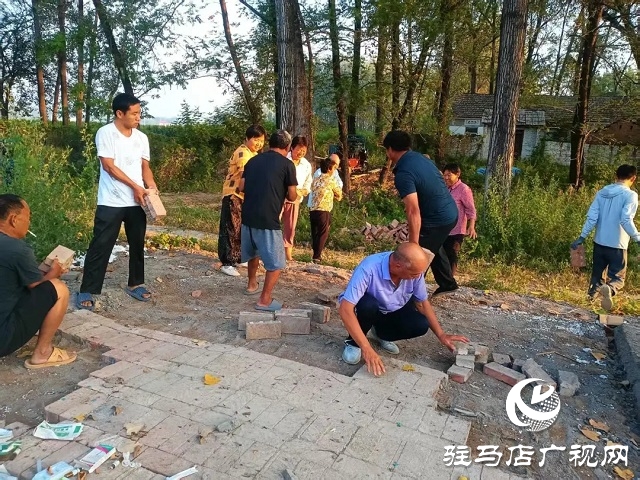 新蔡縣韓集鎮:廢舊磚塊變身鋪路石 村民合力共建幸福路